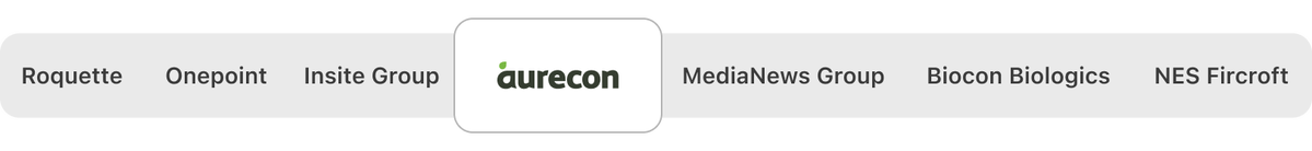 Roquette, Onepoint, Insite. group, Aurecon, MediaNews Group, Biocon Biologics, and NES Ficoft