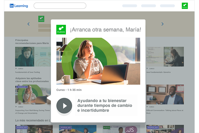 Ilustração de um curso em destaque no LinkedIn Learning.