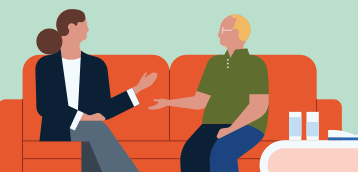 Two people on couch