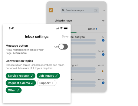 UI screen showing selection of conversation topics.