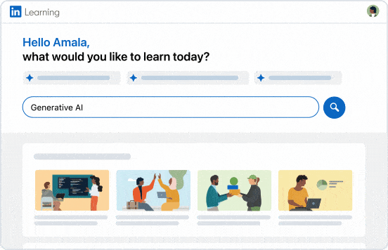 Animated GIF of AI-powered search UI.
