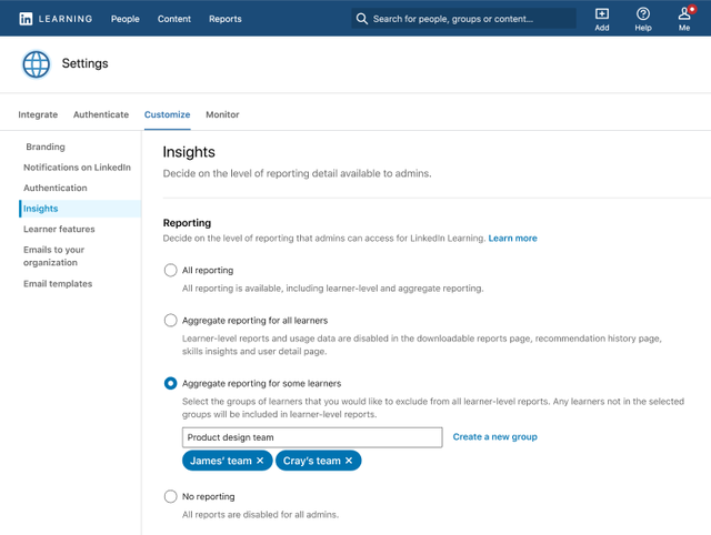 Improved Admin Reporting