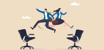 Illustration de deux personnes en train de sauter
