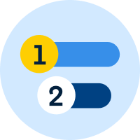 numbers 1 and 2 icon