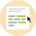 Icon representing using compelling keywords