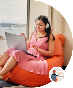 Woman on couch