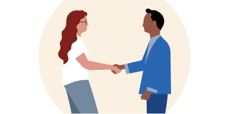 illustration of two people shaking hands