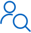 icon: person with a magnifying glass