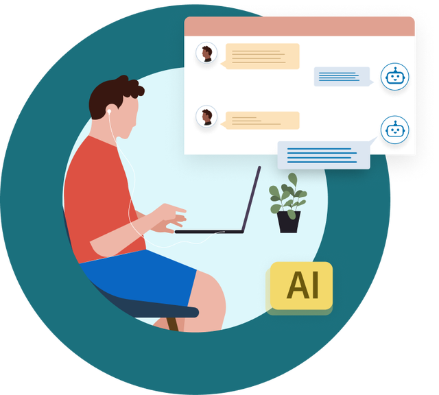 Illustration representing AI coaching