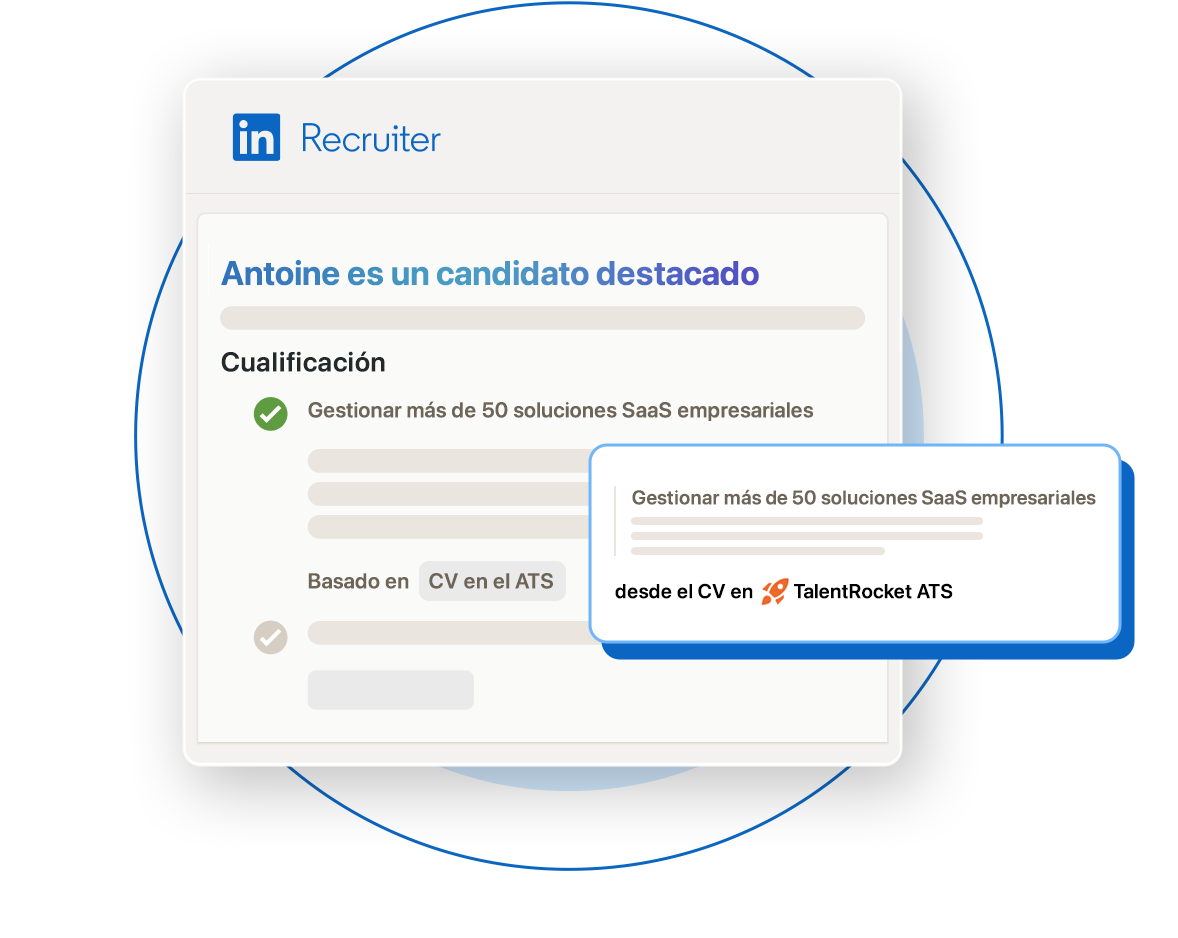 Interfaz de mejores candidatos de LinkedIn Recruiter