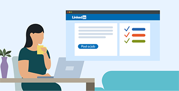 Illustration of a person posting a job