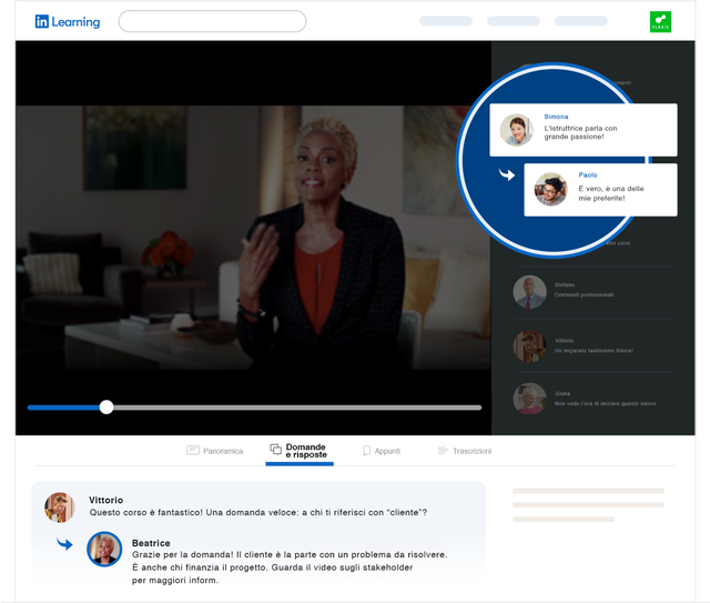Immagine di un’istruttrice di LinkedIn Learning nel video di un corso.