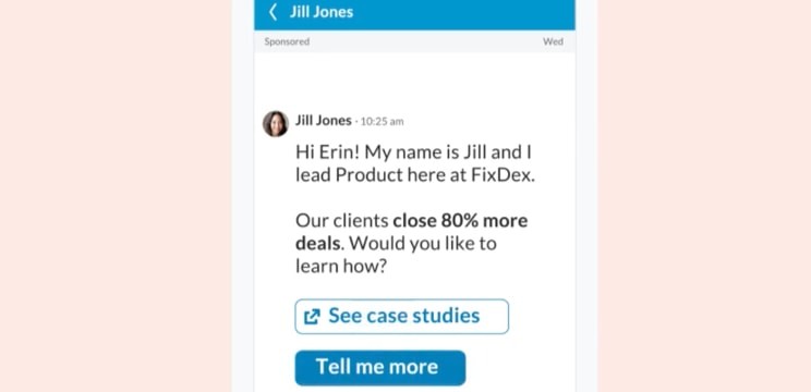 Example of a Conversation Ad on LinkedIn