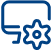 icon of a computer monitor and a gear