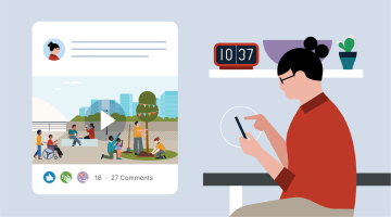 Illustration of professional maintaining a consistent posting schedule