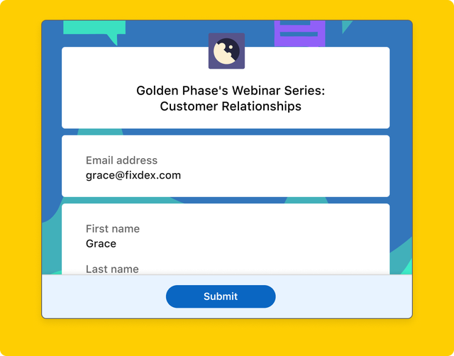 Webinar Registration Form for Customer Relationships