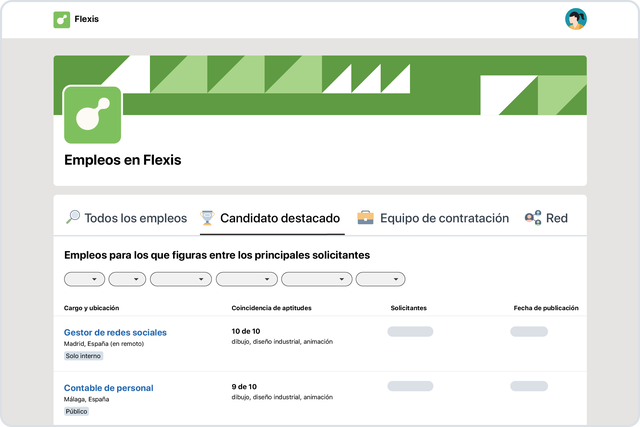 Ilustración de la funcionalidad «Vacantes en tu empresa»