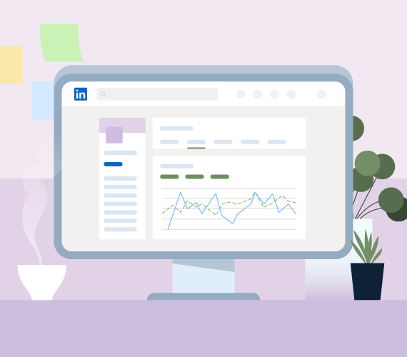 Illustration of the LinkedIn analytics user interface