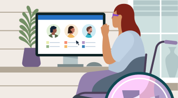 Illustration of professional working in home office
