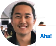 Portrait of Joon Shin, the marketing manager of Aha!