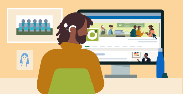 Illustration of professional working in a home office
