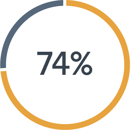 74% percentage