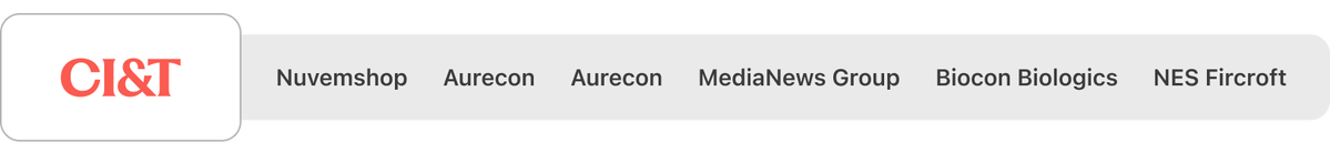 CI&T, Nuvemshop, Insite Group, Aurecon, MediaNews Group, Biocon Biologics e NES Fircroft
