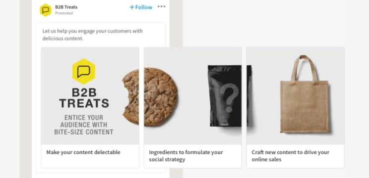 Example of a carousel ad on LinkedIn