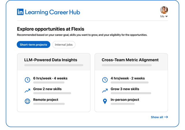 UI of exploring opportunities