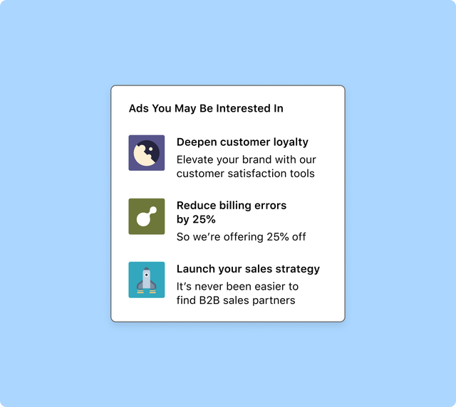 Digital ad recommendations for business services