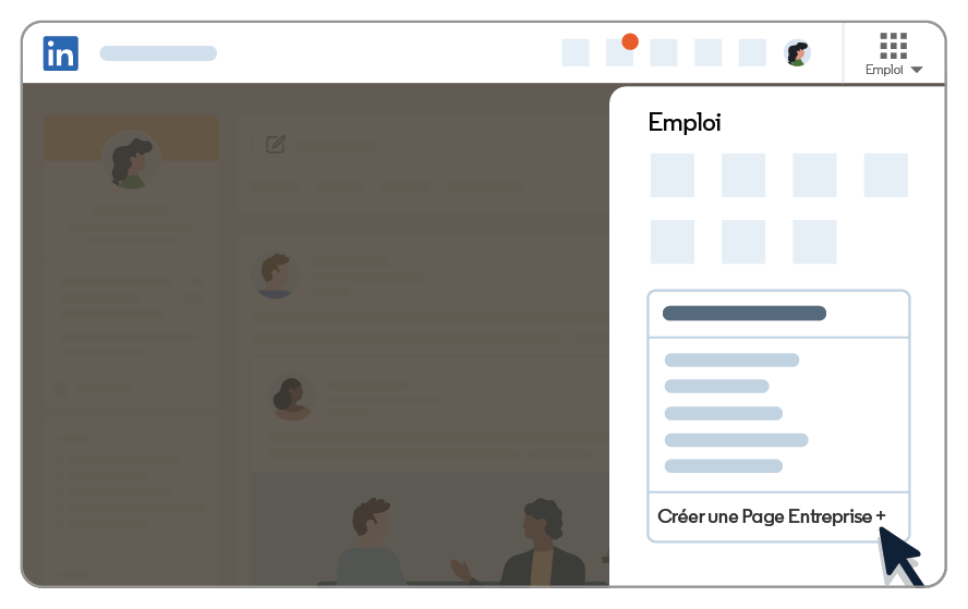 Image of LinkedIn interface representing step 1