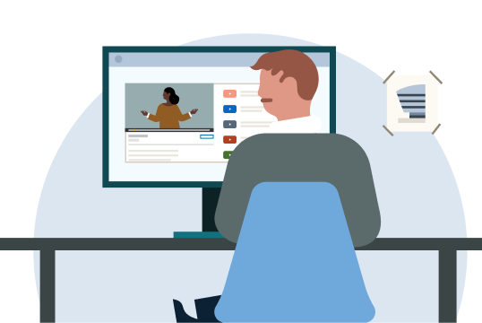 Illustration of professional upskilling and re-skilling