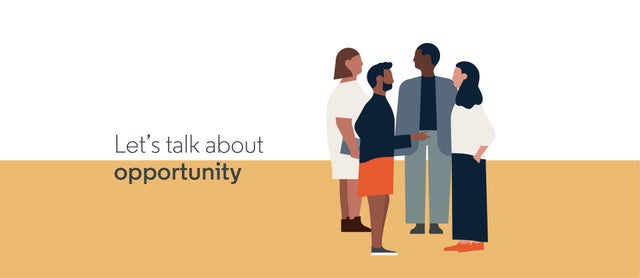 Let's Talk Opportunity animated image of people talking