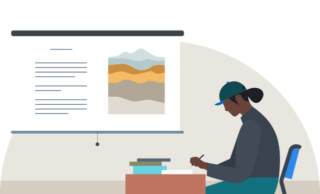 illustration of a person studying