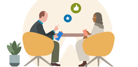 illustratio of two people in a meeting
