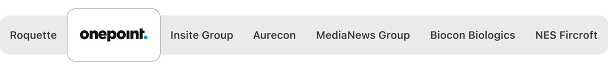 Roquette, Onepoint, Insite. group, Aurecon, MediaNews Group, Biocon Biologics, and NES Ficoft