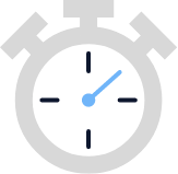 Minimalist stopwatch icon with blue hand