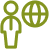 Icon of individual and globe
