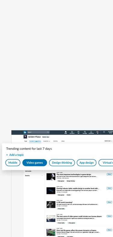 Animated example of how to share content with your audience or the global platform