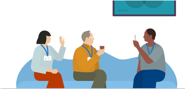 Illustration of professionals having a conversation