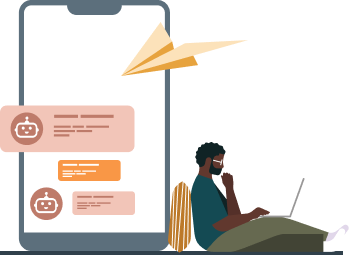 Illustration representing chat bots