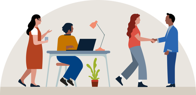 Illustration or professionals engaging in development