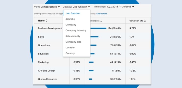 Screenshot of Campaign Demographics on LinkedIn