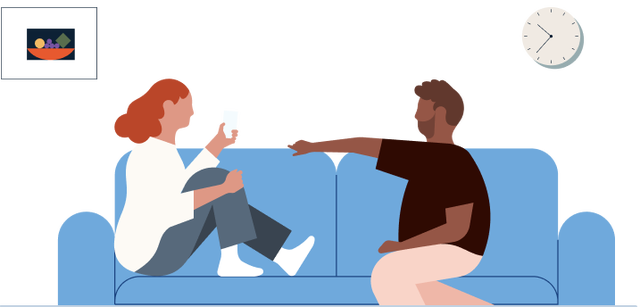 Illustration of professionals having a conversation