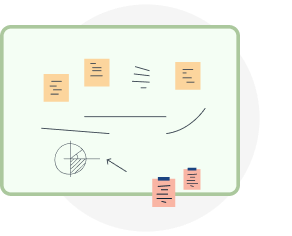 Illustration of top view of desk
