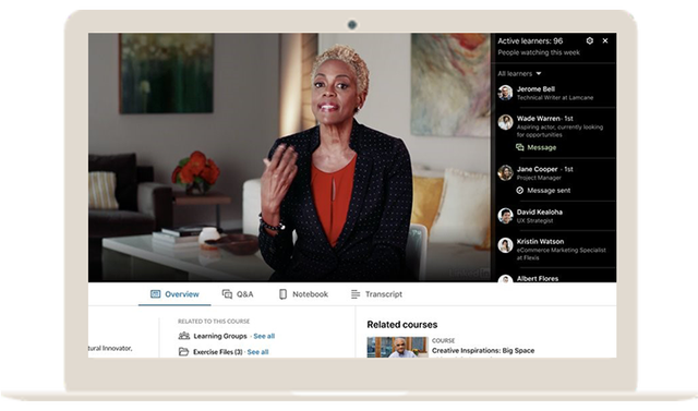  New social features for learners watching courses together 