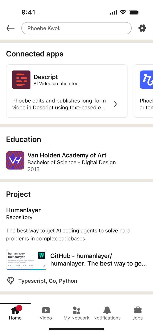 Connected Apps in LinkedIn