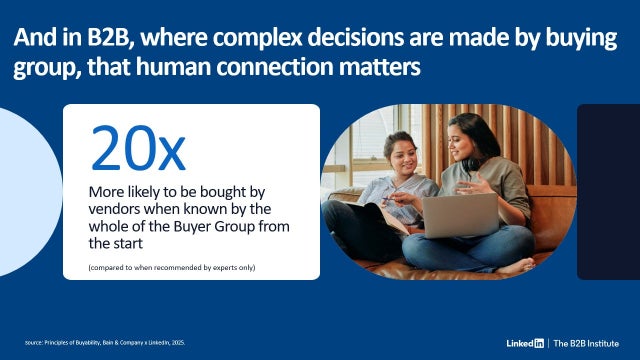 B2B human connection insight with laptop collaboration