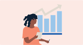 Woman looking at data