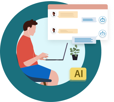 Image of AI powered chat bot coaching